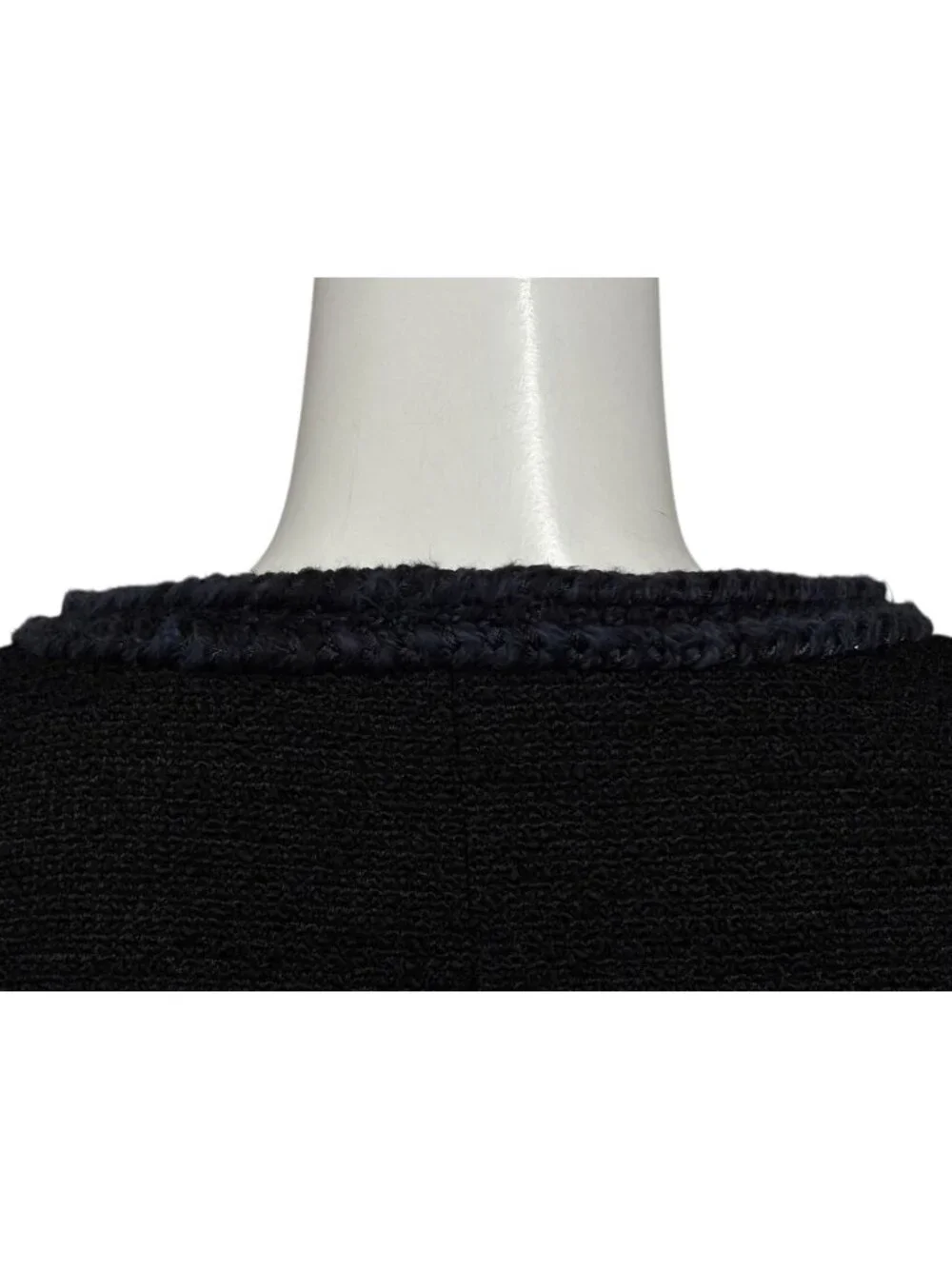 Chanel Tweed Jacket Sailor Color CC Logo Black White 36